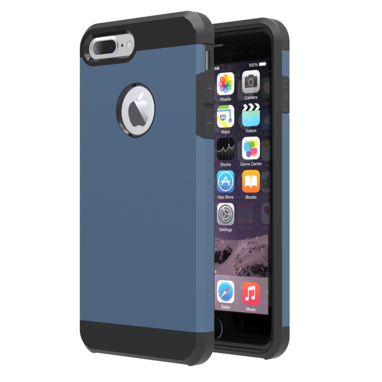 

For iPhone 8 Plus & 7 Plus Separable Corselet TPU + PC Combination Case(Dark Blue)