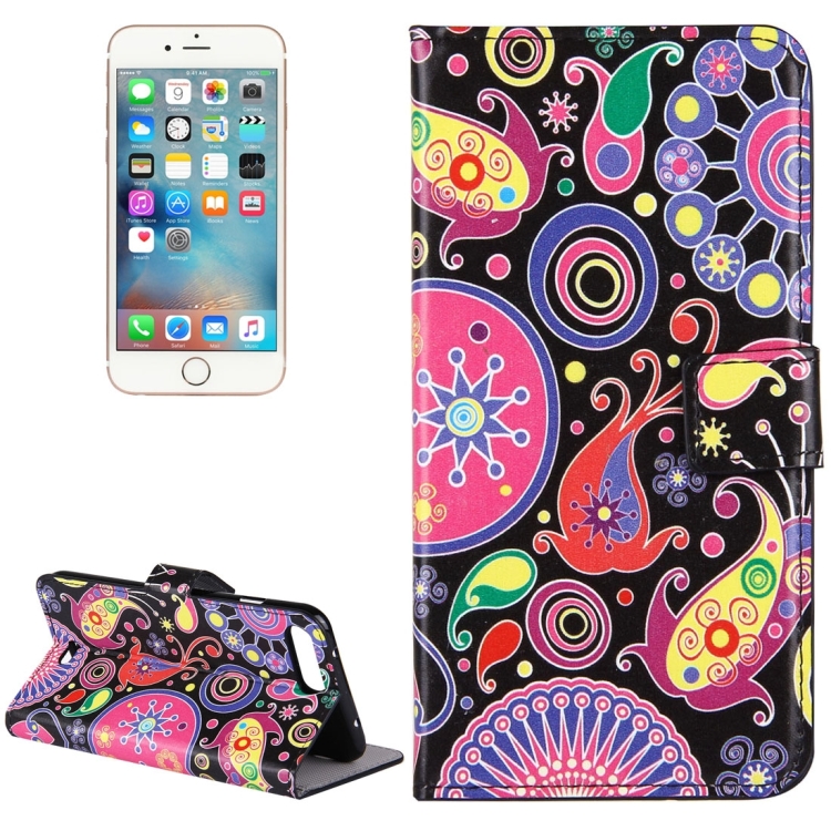 

For iPhone 8 Plus & 7 Plus Acaleph Pattern Leather Case with Holder & Card Slots & Wallet