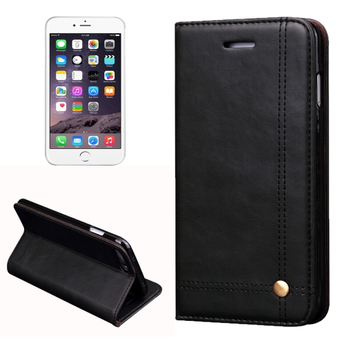 

For iPhone 8 Plus & 7 Plus Retro Crazy Horse Texture Magnetic Adsorption Horizontal Flip Leather Case with Card Slot & Holder & Wallet(Black)