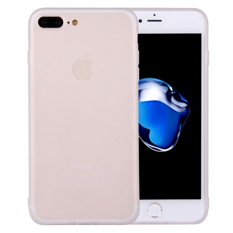 

For iPhone 8 Plus & 7 Plus Solid Color TPU Protective Case Without Round Hole(White)