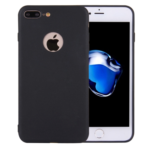 

For iPhone 8 Plus & 7 Plus Solid Color TPU Protective Case with Round Hole(Black)