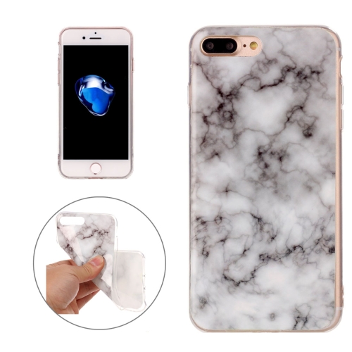 

For iPhone 8 Plus & 7 Plus White Marble Pattern Soft TPU Protective Case