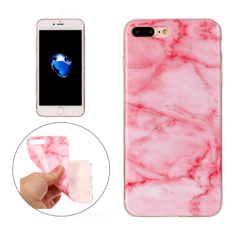 

For iPhone7 Plus Pink Marble Pattern Soft TPU Protective Case