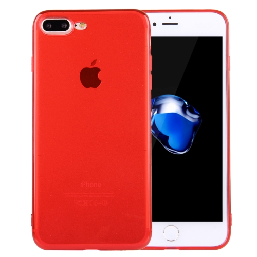 

For iPhone 8 Plus & 7 Plus 0.5mm Ultra-thin Dark Color Transparent TPU Protective Case (Red)