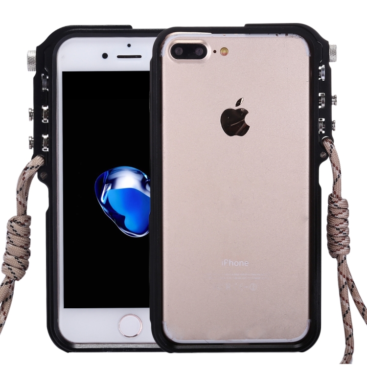 

For iPhone 8 Plus & 7 Plus 4th Design Trigger Aluminum Metallic Bumper Frame(Black)