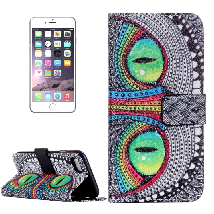 

For iPhone 8 Plus & 7 Plus Embossed Cheshire Cat Pattern Horizontal Flip Leather Case with Card Slots & Wallet & Holder