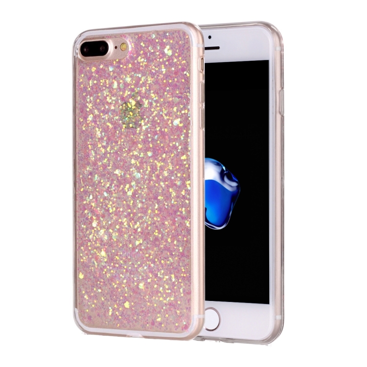 

For iPhone 8 Plus & 7 Plus Glitter Powder Soft TPU Protective Case (Pink)