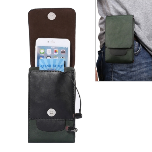 

6.3 inch and Below Universal Crazy Horse Texture 3 Pouches Vertical Flip Leather Case with Belt Hole & Climbing Buckle for Galaxy Note 8, Sony, Huawei, Meizu, Lenovo, ASUS, Cubot, Oneplus, Oukitel, Xiaomi, DOOGEE, Vkworld, and other Smartphones(Army Green