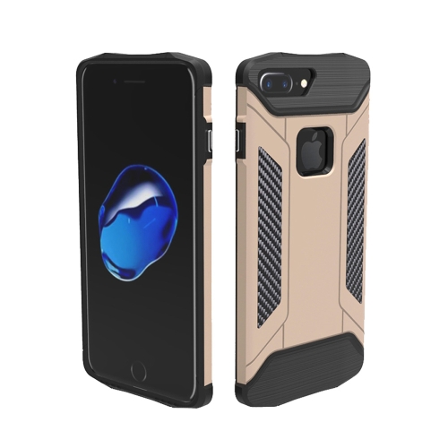 

For iPhone 8 Plus & 7 Plus TPU + PC Steel Armor Combination Case (Gold)