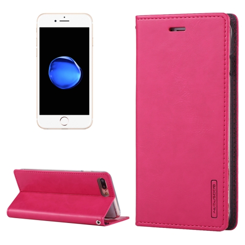 

MERCURY GOOSPERY BLUE MOON for iPhone 8 Plus & 7 Plus Crazy Horse Texture Horizontal Flip Leather Case with Card Slots & Wallet & Holder(Magenta)