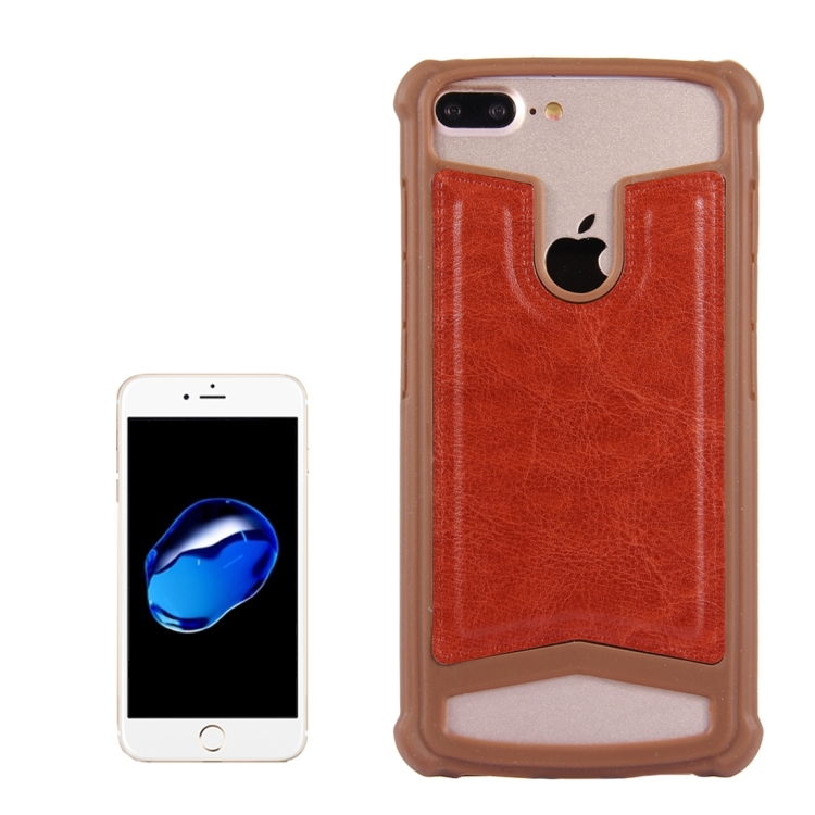 

Universal Crazy Horse Texture PU Leather + Silicone Protective Case for iPhone 8 Plus & 7 Plus , iPhone 6 Plus & 6s Plus, Galaxy S7 Edge / A710, Sony, Huawei, Meizu, Lenovo and other 5.2-5.5 inch Smartphones(Brown)