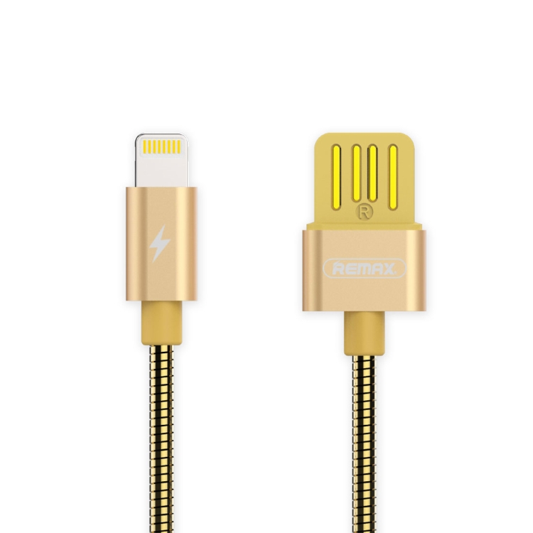 

REMAX RC-080i 1m USB to 8 Pin Data Charging Cable, For iPhone XR / iPhone XS MAX / iPhone X & XS / iPhone 8 & 8 Plus / iPhone 7 & 7 Plus / iPhone 6 & 6s & 6 Plus & 6s Plus / iPad(Gold)