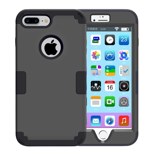 

For iPhone 8 Plus & 7 Plus Separable contrast color PC + Silicone Combination Case(Black)
