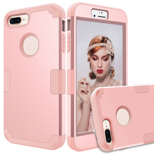 

For iPhone 8 Plus & 7 Plus Separable contrast color PC + Silicone Combination Case(Rose Gold)