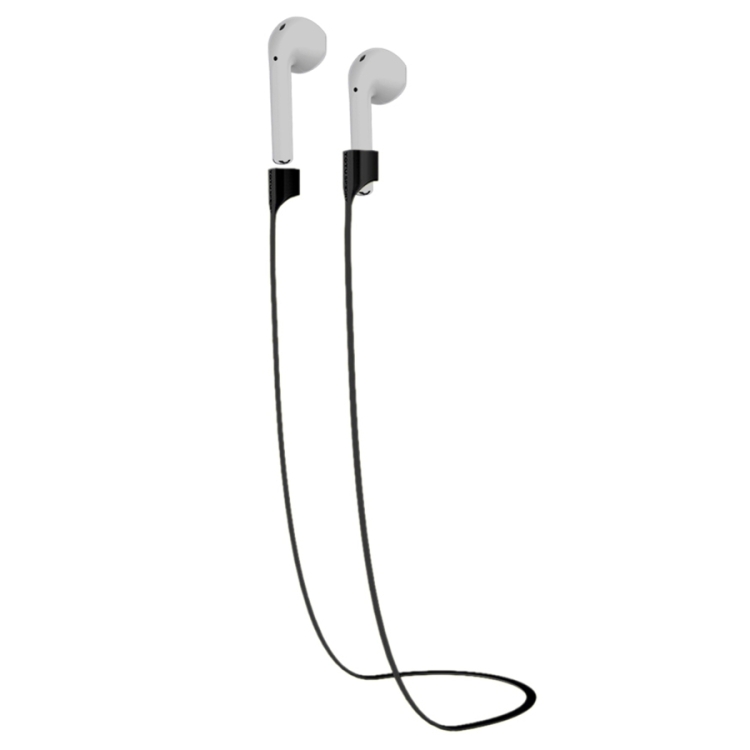 

TOTUDESIGN Popular Series Wireless Headphones Silicone Magnetic Absorption Anti-lost Sport Strap for Apple AirPods, Cable Length: 65cm(Black)