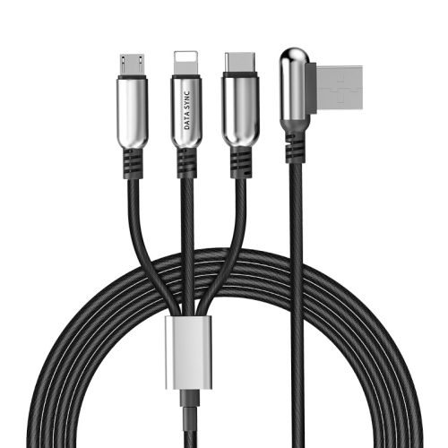 

Hoco U17 Capsule Y-Type 1.1m + 0.4m 3 in 1 USB-C / Type-C + Micro USB + 8 Pin to USB Data Sync Charging Cable, For iPhone, iPad, Galaxy, HTC, LG, Sony, Huawei, Lenovo and other Smartphones(Black)
