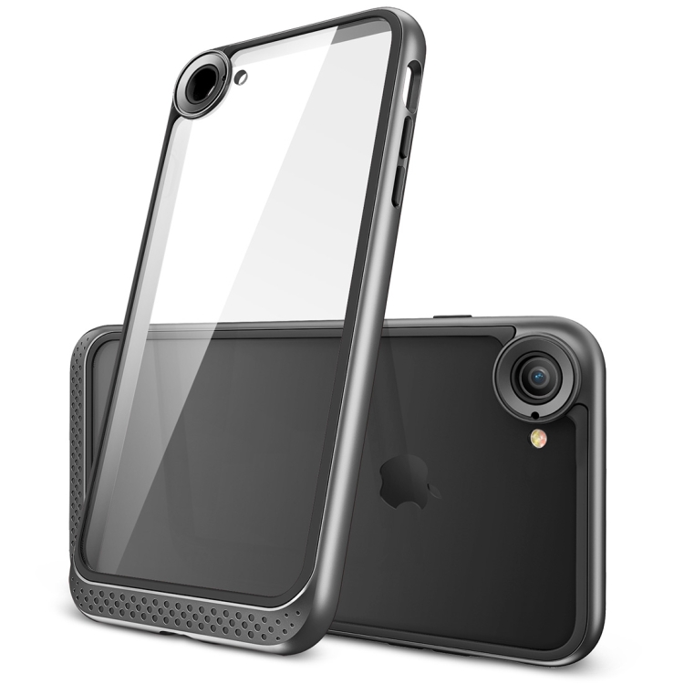 

ESR Bumper Hoop Lite Series PC + TPU Solid Frame Transparent Case for iPhone 8 / 7(Black)