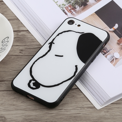 

Fashion Pattern Glass Case For iPhone SE 2020 & 8 & 7(Smiling Snoopy)