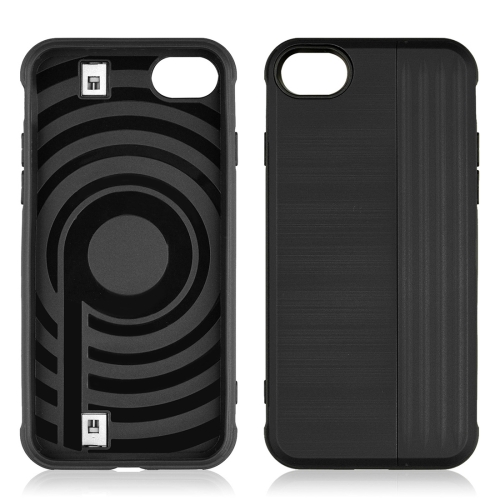 

TPU + PC Protective Case for iPhone 8 & 7, with Card Slot and Holder(Black)