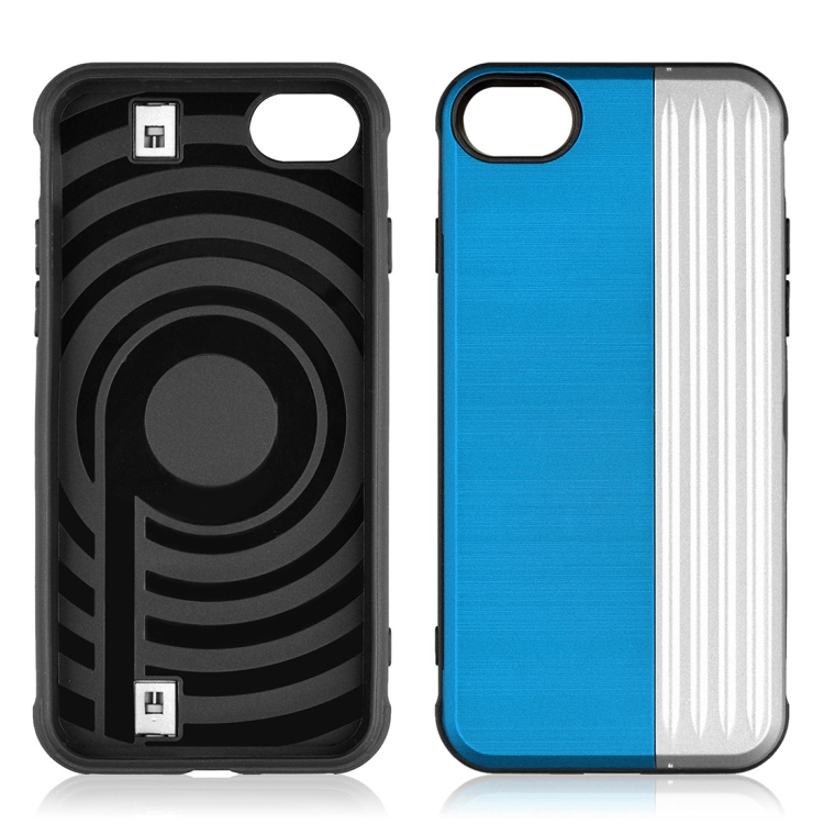 

Angibabe TPU + PC Protective Case for iPhone 8 & 7, with Card Slot and Holder (Blue+Silver)