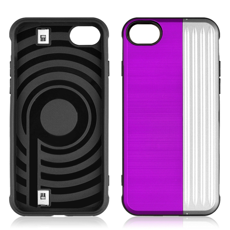

Angibabe TPU + PC Protective Case for iPhone 8 & 7, with Card Slot and Holder (Purple+Silver)