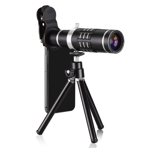 

Universal 18X Zoom Telescope Telephoto Camera Lens with Tripod Mount & Mobile Phone Clip, For iPhone, Galaxy, Huawei, Xiaomi, LG, HTC and Other Smart Phones (Black)
