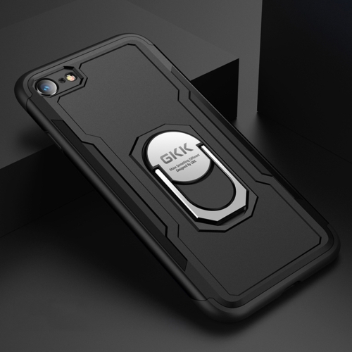 

GKK Magnetic 360 Degree Rotation Ring Holder PC + TPU Armor Protective Case for iPhone 7 / 8 (Black)