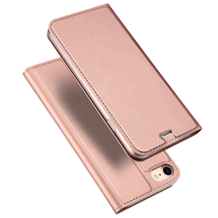 

DUX DUCIS Skin Pro Series Horizontal Flip PU + TPU Leather Case For iPhone SE 2020 & 8 & 7, with Holder & Card Slots (Rose Gold)