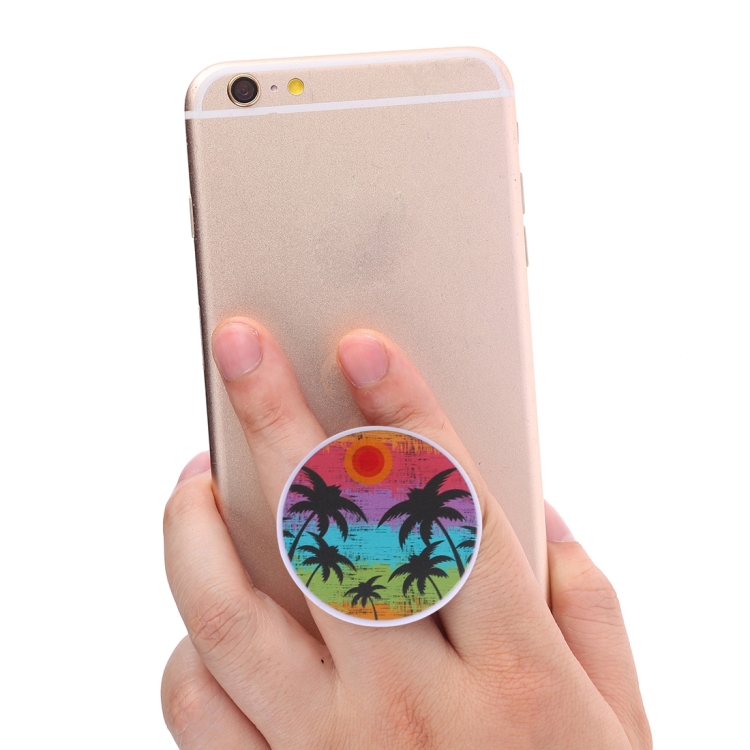 

Multi-Function Coconut Tree Pattern Universal Phone Holder Expanding Stand Grip Clamp Rope Stand for Smartphones