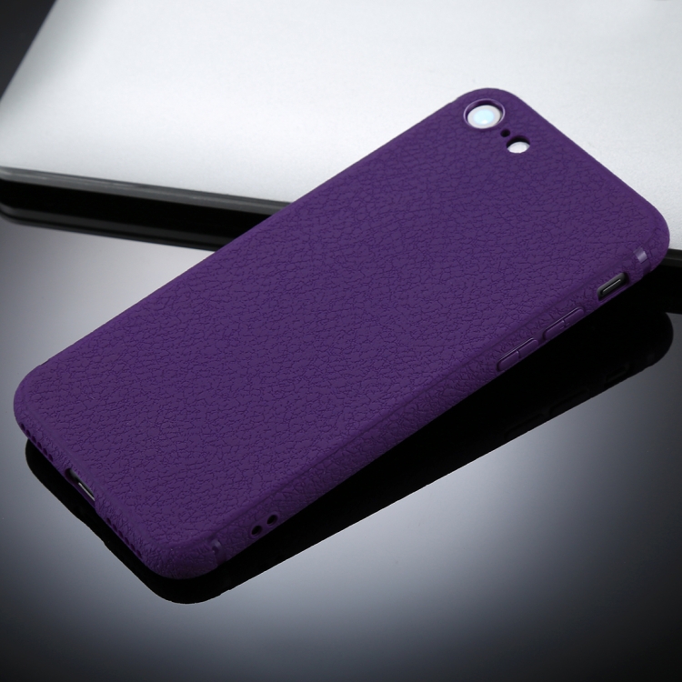 

For iPhone 8 &7 Litchi Texture TPU Protective Soft Back Case (Purple)