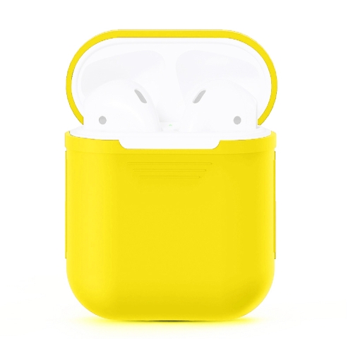 

Portable Wireless Bluetooth Earphone Silicone Protective Box Anti-lost Dropproof Storage Bag for Apple AirPods 1/2(Earphone is not Included)(Yellow)