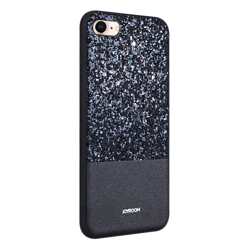 

JOYROOM Bravery Series for iPhone 8 & 7 PC + TPU + PU Glitter Powder Protective Back Cover Case(Black)