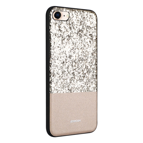 

JOYROOM Bravery Series for iPhone 8 & 7 PC + TPU + PU Glitter Powder Protective Back Cover Case(Gold)