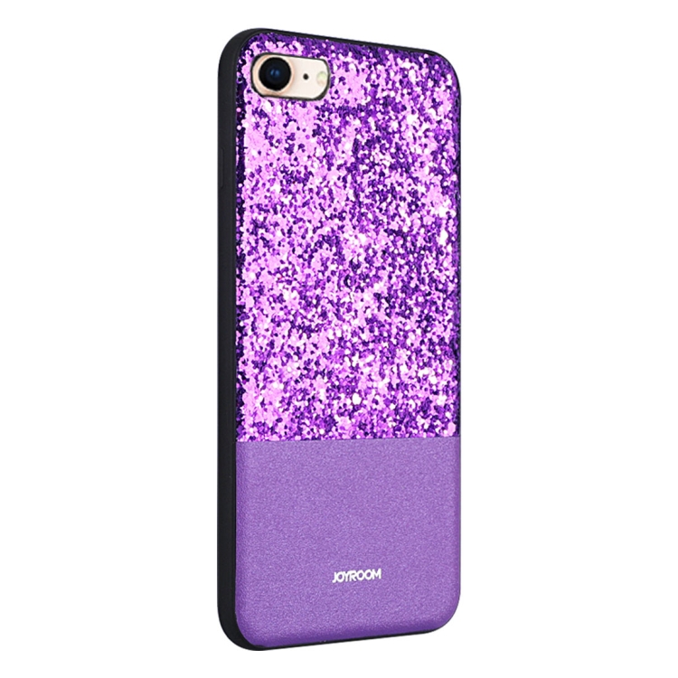 

JOYROOM Bravery Series for iPhone 8 & 7 PC + TPU + PU Glitter Powder Protective Back Cover Case(Purple)