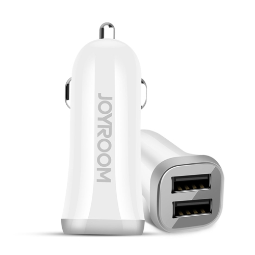 

JOYROOM C-M216 Dual USB Ports 3.1A Quick Car Charger, For iPhone, Galaxy, Sony, Lenovo, HTC, Huawei, and other Smartphones(White)