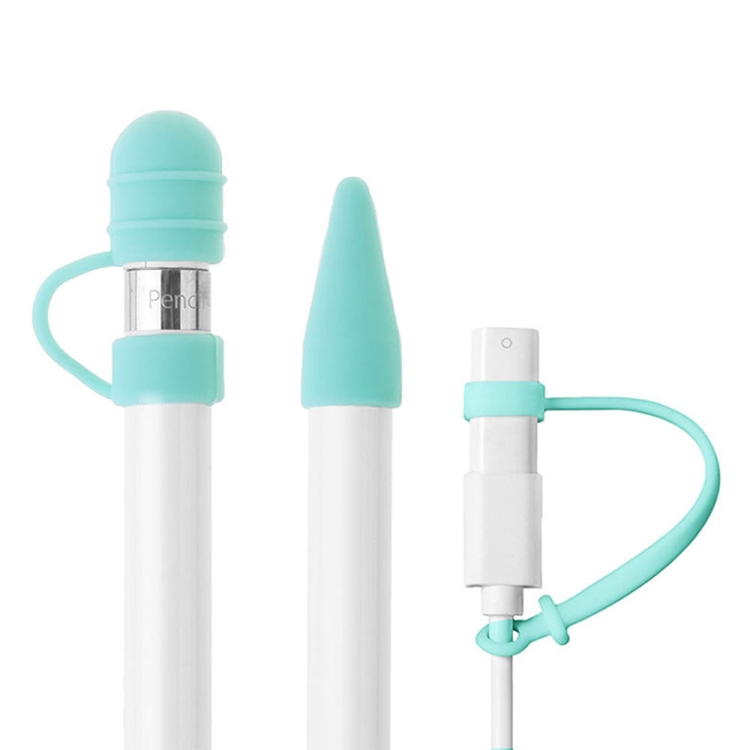

For Apple Pencil / iPad Pro 3 in 1 Anti-lost (Pencil Cap + Pencil Point + Adapter) TouchPen Silicone Protective Set(Green)