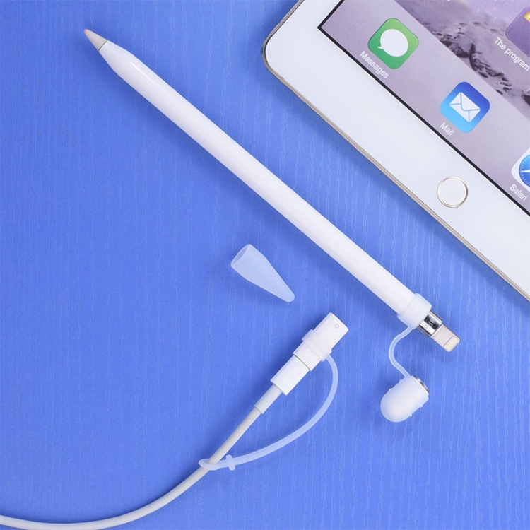 

For Apple Pencil / iPad Pro 3 in 1 Anti-lost (Pencil Cap + Pencil Point + Adapter) TouchPen Silicone Protective Set(Transparent)