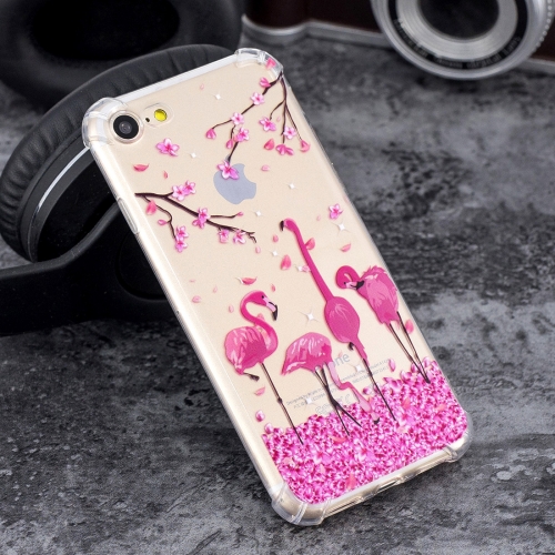 

Cherry Blossom Flamingo Pattern Oil Embossed TPU Case for iPhone 8 & 7