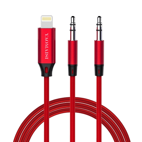 

YAOMAISI Q18 1m 8 Pin Male to 3.5mm Male Audio Cable, For iPhone XR / XS / XS Max / X, iPhone 8 Plus / 7 Plus, iPhone 8 / 7(Red)