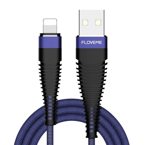 

FLOVEME 2m 2A USB to 8 Pin Cloth + Aluminum Alloy Data Sync Charging Cable, For iPhone XR / iPhone XS MAX / iPhone X & XS / iPhone 8 & 8 Plus / iPhone 7 & 7 Plus / iPhone 6 & 6s & 6 Plus & 6s Plus / iPad (Blue)