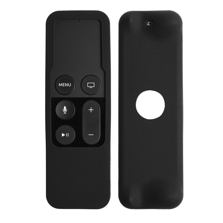 

For Apple TV 4th Siri Remote Controller Shockproof Silicone Protective Case Pouch(Black)