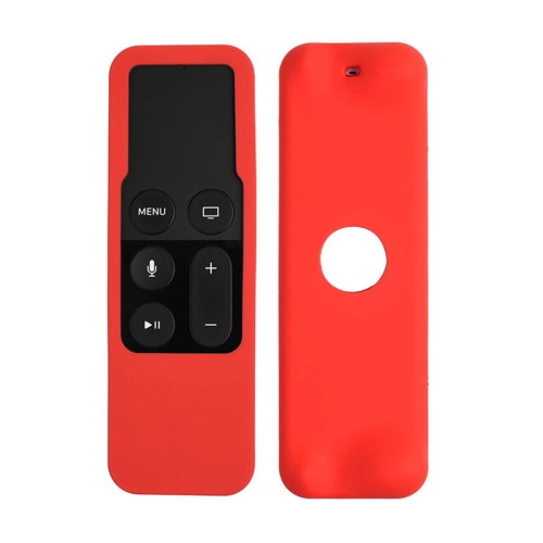 

For Apple TV 4th Siri Remote Controller Shockproof Silicone Protective Case Pouch(Red)