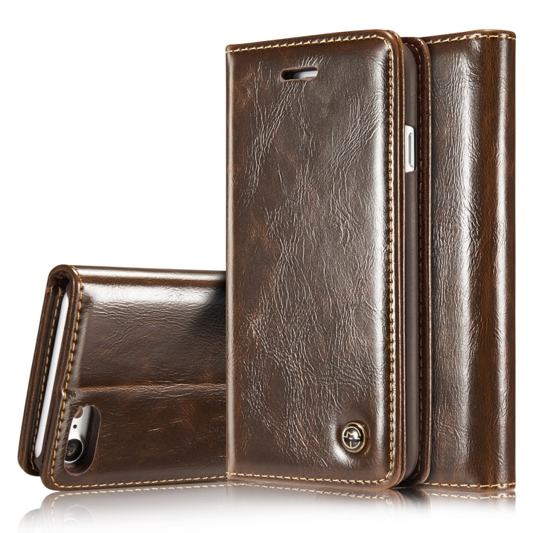 

CaseMe-003 for iPhone 8 & 7 PU + PC Business Style Crazy Horse Texture Horizontal Flip Leather Case with Holder & Card Slots & Wallet(Brown)