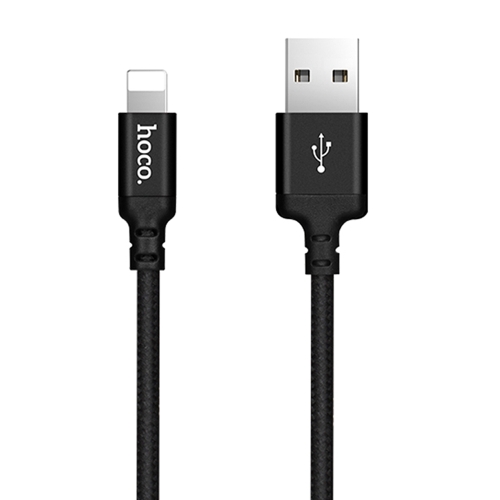 

hoco X14 1m Nylon Braided Aluminium Alloy 8 Pin to USB Data Sync Charging Cable For iPhone 11 Pro Max / iPhone 11 Pro / iPhone 11 / iPhone XR / iPhone XS MAX / iPhone X & XS / iPhone 8 & 8 Plus / iPhone 7 & 7 Plus (Black)