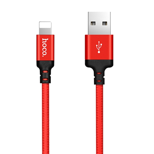 

hoco X14 2m Nylon Braided Aluminium Alloy 8 Pin to USB Data Sync Charging Cable For iPhone 11 Pro Max / iPhone 11 Pro / iPhone 11 / iPhone XR / iPhone XS MAX / iPhone X & XS / iPhone 8 & 8 Plus / iPhone 7 & 7 Plus (Red)