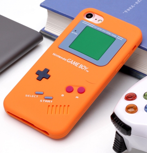 

For iPhone 8 & 7 Retro 3D Game Machine Design Soft Silicone Protective Case(Orange)