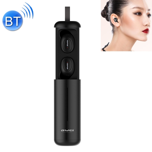 

awei T5 Outdoor Sports Stereo Noise Reduction Bluetooth V5.0 Headset Earphone with Charging Cabin, For iPhone, Galaxy, Xiaomi, Huawei, HTC, Sony and Other Smartphones (Black)
