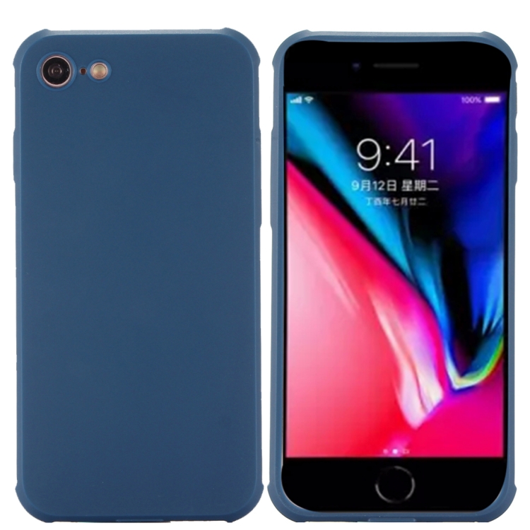 

For iPhone 8 & 7 Dropproof Protective Soft TPU Back Case Cover (Blue)