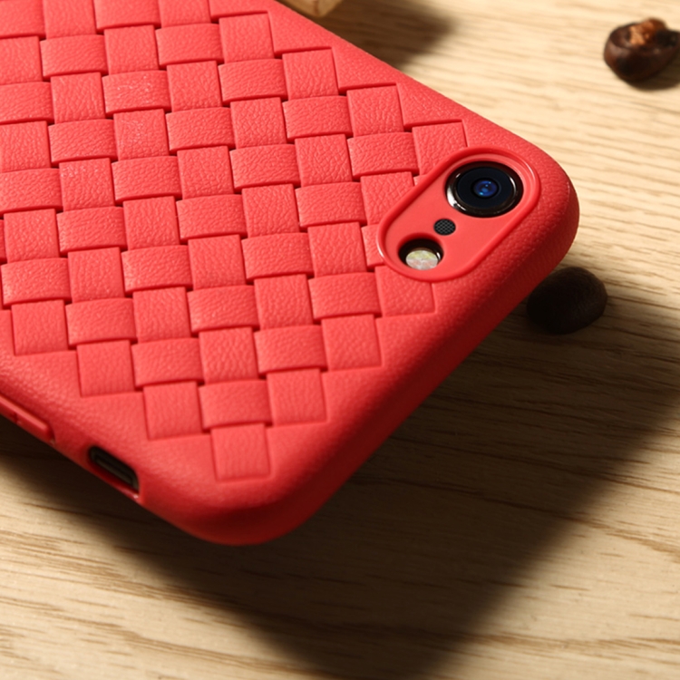 

Benks for iPhone 8 & 7 TPU Knitting Leather Surface Protective Back Cover Case (Red)