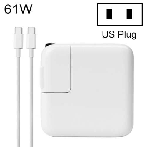 

61W Type-C Power Adapter Portable Charger with 1.8m Type-C Charging Cable, US Plug, For MacBook, Xiaomi, Huawei, Lenovo, ASUS, Thinkpad and other Laptops(White)